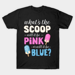 Gender Reveal Pink or Blue Summer Ice Cream Family Matching T-Shirt